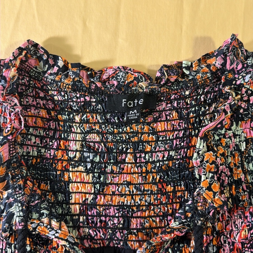 Fate women’s mini dress floral multicolor size medium - Picture 2 of 8